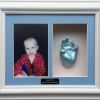 44- blue cast, white frame, white backing with blue mount
